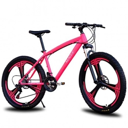 GYF Mountain Bike Mountain Bike bicicletta MTB Sportiva da Montagna Mountain Biciclette Unisex 26 '' Leggero In Acciaio Al Carbonio Telaio 21 / 24 / 27 Velocità Freno A Disco Doppio Sospensione Rosa Mountain Bike Mens Bicy