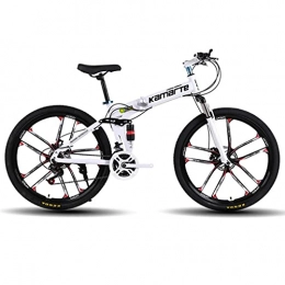 Lxyfc Mountain Bike Mountain Bike bicicletta MTB Sportiva da Montagna Mountain bike for adulti Fold 26 pollici 21 / 24 / 27 -speed ammortizzante doppio freno a disco doppio Student Suspension Bicicletta Mountain Bike Mens Bi