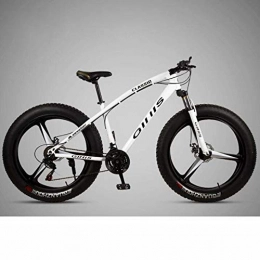 GASLIKE Mountain Bike Mountain bike Bicicletta per adulti, 26 × 4, 0 pollici Fat Tire MTB Bike, telaio in acciaio al carbonio ad alta resistenza, forcella anteriore ammortizzante e freno a doppio disco, Bianca, 30 speed