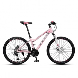 Great Bici Mountain Bike, Bike In Mountain-mountain Bike Da Donna, 26 "27 Velocità Per Esterni Sportivi Biciclette Doppia Freno A Disco In Lega Di Alluminio Anteriore In Lega Anteriore Sospensione A (Color:Rosa)