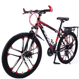 Nileco Mountain Bike Mountain Bike Da 26 Pollici Mtb, Adatto Da 160 Cm, Shimano 21 Cambio Velocità, Sospensione Forcella, Ragazzi Moto & Bici Maschile, Con Campana E Serratura Bicicletta-Nero E Rosso 26inch