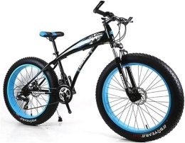 Generic Mountain Bike Mountain Bike Hardtail Mountain Bike 7 / 21 / 24 / 27 velocità Mens MTB Bike 24 Pollici Gomma Fat Road Bicicletta da Strada Pedali per Bici da Neve con Freni a Disco e Forcella Ammortizzata, Nero,