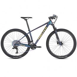 BQSWYD Bici Mountain Bike in Fibra di Carbonio a 12 velocità, Mountain Bike per Tutti i Terreni con 27, 5 Pollici con Forcella Ammortizzata / Doppio Freno a Disco, Bicicletta MTB a Sospensione, Giallo, 27.5" / 15"