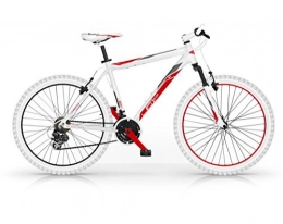 MBM Bici Mountain Bike MBM Loop in Lega Front Suspended 26 Pollici 21 Velocità (Bianco / Rosso h40)