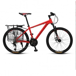 Great Bici Mountain Bike, Mountain Bike Con Cestino Di Magazzinaggio, 26 "in Lega Di Alluminio Da 26" In Lega Di Alluminio In Lega Di Alluminio Freni A Disco Stradali Da Uomo Da Uomo Donne Pendolari(Color:rosso)