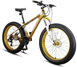 dtkmkj Mountain Bike Mountain Bike per Pneumatici Grassi a 27 velocità, Mountain Bike per Tutti i Terreni da 26 Pollici per Adulti, Telaio in Alluminio con Freno a Doppio Disco, Giallo