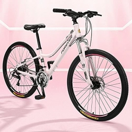 Great Bici Mountain Bike, Sport Mountain Bike, Bicicletta Da Donna A 24 Velocità Bicicletta Da Donna A Doppio Disco Dual Disc Freni Per Il Commutatore Bike In Acciaio Ad Alta Carbonio Biciclette Da S(Color:Rosa)