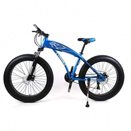 FJW Bici Mountain Bike Unisex Telaio in Acciaio da 24"Pollici Fat Tire Road Bicycle 7 velocit / 21 velocit / 24 velocit / 27 velocit Pedali da Neve con Freni a Disco e Forcella di Sospensione, Blue, 27Speed