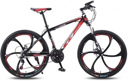 HCMNME Mountain Bike Mountain bikes, 26 pollici Bicicletta Mountain Bike Adulto Variabile Velocità Velocità Velocità Bicicletta Six Cutter Ruote Telaio in lega con freni a disco ( Color : Black red , Size : 24 speed )