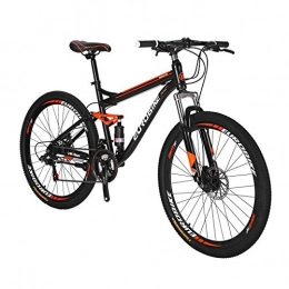 EUROBIKE Mountain Bike Mountain Bikes S7 27.5 "21Speeds Freno a Doppio Disco Sospensione Completa Mountain Bike MTB BlackOrange