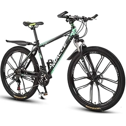 HHORB Bici Mountainbike Bici Bicicletta MTB Mountain Bike, 26 Pollici Donne / Uomini MTB Biciclette Leggero Acciaio Al Carbonio Telaio 21 / 24 / 27 Costi Con Sospensione Anteriore MTB Mountain Bike, Verde, 21speed