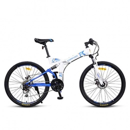 Dapang Mountain Bike MTB Pieghevole Doppia Sospensione Mountain Bike, Telaio in Acciaio da 26"Pollici, 24 velocità Anteriore e Posteriore parafango Anteriore e Posteriore Freno a Disco Meccanico, 1, 26"