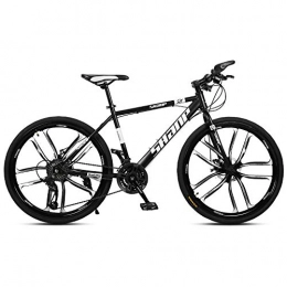 MTCTK Mountain Bike MTCTK Mountain Bike per Adulti, Bici VTT da 26 Pollici per Bici da Strada, Bici con Freno a Disco per Fuoristrada Integrata in Acciaio al Carbonio per Uomo e Donna, Black, 21Speed