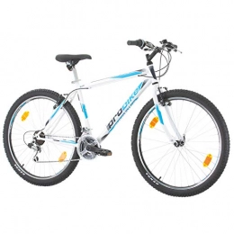 Multibrand Distribution Bici Multibrand, PROBIKE PRO 27, 27.5 Pollici, 483mm, Mountain Bike, Unisex, 21 velocità Shimano (Bianco / Grigio-Verde + Parafango)