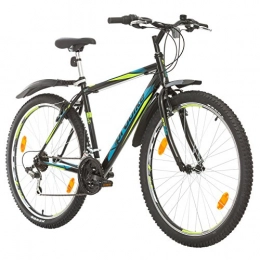 Multibrand Distribution Bici Multibrand, PROBIKE PRO 27, 27.5 Pollici, 483mm, Mountain Bike, Unisex, 21 velocità Shimano (Nero / Grigio-Verde + Parafango)