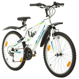 Multibrand Distribution Mountain Bike Multibrand, PROBIKE SPEED 24, 24 pollici, 330mm, FSP Mountain Bike, 18 velocità, Unisex, Nero (Bianco, 24 pollici)