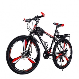 MYRCLMY Mountain Bike MYRCLMY Mountain Bike della Bicicletta, 26 Pollici Adulto Uomini Donne Shock E L'assorbimento Three-Knife Ruota Integrato, Studente velocità Variabile off-Road della Bicicletta, Rosso, 24 Speed