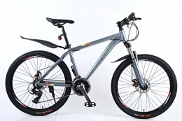 MYTNN Mountain Bike MYTNN - Bicicletta mountain bike con telaio in alluminio da 26", cambio Shimano a 21 marce, blocco su forcelle a molla, bicicletta con freni a disco, con parafanghi, Grau, 26