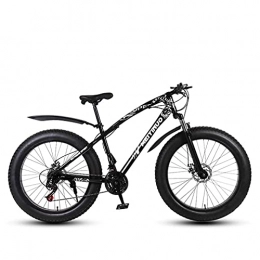 N&I Mountain Bike N&I Bike Mens Adult Fat Tire Mountain Bike Variable Speed Snow Bikes Double Disc Brake Beach Bicycle 26 inch Wheels Cruiser Bicycles Silver 24 Speed Black 24 Speed