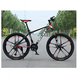 NBVCX Bici NBVCX Accessori per la Vita Mountain Bike con Sospensione Anteriore a 27 velocità Unisex Telaio da 17 Pollici Ruote da 26 Pollici a 10 Raggi con Freni a Doppio Disco Rosso