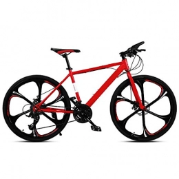 ndegdgswg Bici Ndegdgswg - Bicicletta da mountain bike, 26 pollici, 6 ruote, doppio freno a disco, per studenti, velocità variabile, 24 velocità, 6 knifewheel (rosso)