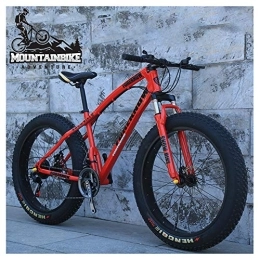 NENGGE Mountain Bike NENGGE 20 Pollici Mountain Bike con Sospensioni Anteriori per Donna, Pneumatico Grasso Ragazze Mountain Biciclette con Freni a Disco, Telaio Acciaio Alto Tenore Carbonio Fat Bike, Rosso, 7 Speed