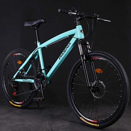 NENGGE Mountain Bike NENGGE 24 Pollici Mountain Bike per Adulti Donna, 21 / 24 / 27 velocità Ragazze Mountain Biciclette, Bicicletta Montagna con Sospensioni Anteriori & Freni Disco, Acciaio Tenore Carbonio, Verde, 21 Speed