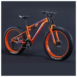 NENGGE Mountain Bike NENGGE 24 Pollici Uomo Donna Mountain Bike, Fat Bike da Montagna, Adulti Ragazzi Ragazze Bicicletta Hardtail, Telaio in Acciaio ad Alto Tenore di Carbonio, Arancia, 24 Speed