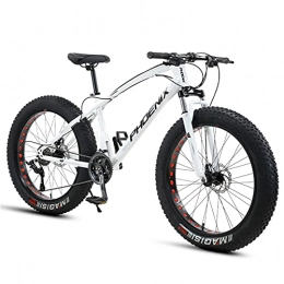 NENGGE Mountain Bike NENGGE 26 Pollici Mountain Bike per Ragazzo Ragazza, Adulti Uomo Donna Bicicletta da Acciaio Carbonio, MTB a 7 / 21 / 24 / 27 / 30 velocità con Pneumatico Grasso, Freni a Disco, White Spoke, 30 Speed