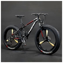 NENGGE Mountain Bike NENGGE Hardtail Mountain Bike in Acciaio Carbonio, Freni a Disco, 26 Pollici Bicicletta MTB per Adulti Ragazzi Ragazze, Uomo Donne Fat Bike, Sospensioni Anteriori, Red 3 Spoke, 27 Speed