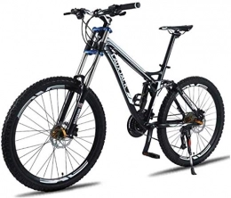 LBWT Mountain Bike Outdoor MTB Bike, 26 Biciclette da Montagna inch Uomo, Alta Acciaio al Carbonio, Lega di Alluminio Telaio, Sospensione Doppia, con Doppio Freno A Disco (Color : Black, Size : 24 Speed)