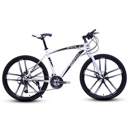 Qj Bici QJ Mountain Bike 26In 27-velocità Student Luce Montagna Esterno della Bici della Gioventù Shock Road Racing Bianco