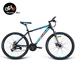 QMMD Mountain Bike QMMD 21 velocità Mountain Bike, 26 Pollici Hardtail Biciclette, Adulti Mountain Bike, Telaio Alluminio, Front Suspension Mountain Bike, Mountain Biciclette, Blue Spokes, 21 Speed