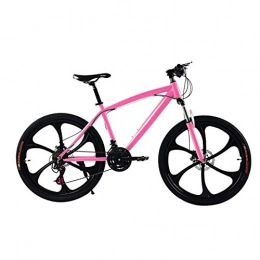 RSJK Mountain Bike RSJK Adult Mountain Bike Fashion Solid Color Mountain Bike 26" 21 / 24 / 27 Variable Speed One Wheel Shock Absorber Front Two Disc Brake@6 coltelli Rosa Uno_24 velocit 24 Pollici