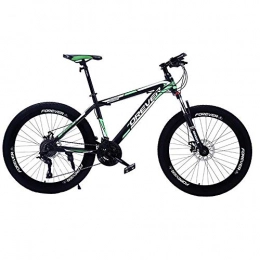 Implicitw Mountain Bike Ruota a Raggi a velocità variabile da Corsa Fuoristrada per Bici da Strada da Uomo e da Donna-Verde Nero_21 velocità 24 Pollici [150 cm-170 cm]