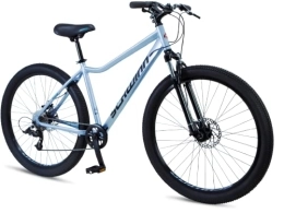 Schwinn Mountain Bike Schwinn - Mountain bike Fleet da donna, pneumatici da 27, 5 pollici, telaio in lega leggera da 17 pollici, sospensione anteriore, 9 velocità, freni a disco, celeste