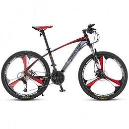 FXD Mountain Bike Bici Sospensione Mountain Bike - Nero E Blu, Nero E Rosso Mountain Bike A Sospensione A 27 velocità / 30 velocità Dimensione delle Ruote 26 Pollici Unisex Telaio in Alluminio Carbon Imitazione