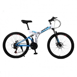 Dapang Mountain Bike StealthMens ' Mountain Bike, 26"Pollici Telaio in Acciaio, 27 velocità Anteriore e Posteriore parafanghi Anteriore e Posteriore Freno a Disco Meccanico, Blue, 3