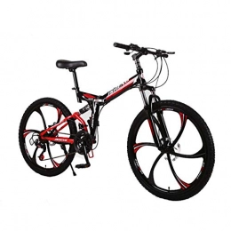 Dapang Mountain Bike StealthMens ' Mountain Bike, 26"Pollici Telaio in Acciaio, 27 velocità Anteriore e Posteriore parafanghi Anteriore e Posteriore Freno a Disco Meccanico, Red, 1