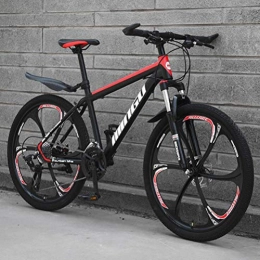 Tbagem-Yjr Bici Tbagem-Yjr Mountain Bike Elevato Assorbimento di Carbonio Freni Telaio in Acciaio A Disco Ammortizzatore Corsa Adulto Bicicletta (Color : Black Red, Size : 27 Speed)