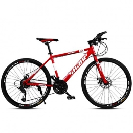 Tbagem-Yjr Bici Tbagem-Yjr Mountain Bike for Adulti Scossa Acciaio al Carbonio Struttura di Assorbimento - Strada della Città in Bicicletta (Color : Red, Size : 21 Speed)