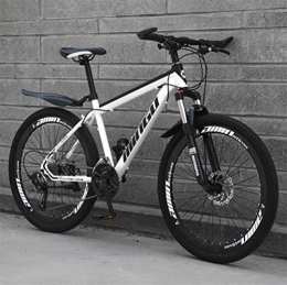 Tbagem-Yjr Mountain Bike Tbagem-Yjr Mountain Bike Ruote da 26 Pollici Unisex Doppia della Sospensione-Alto Tenore di Carbonio Città dell'Acciaio Bicicletta su Strada (Color : White, Size : 24 Speed)
