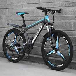 TOPYL Mountain Bike TOPYL 26 Pollici Uomini's Mountain Bike, Alto-Carbonio Steelhardtail Mountain Bike, Città Bike, Bicicletta da Montagna con Sospensione Anteriore Sedile Regolabile Cyan - 3 Spoke 30 velocità