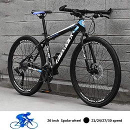 TRGCJGH Mountain Bike TRGCJGH Mountain Bike da 26 Pollici Mountain Bike per Ragazzi per Adulti Telaio in Acciaio Ad Alto Tenore di Carbonio Bici Antiscivolo con Sedile Regolabile, A-24speed