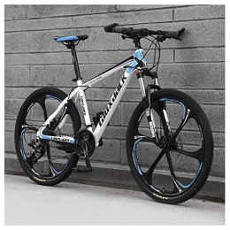 TYXTYX Bici TYXTYX Sport all'Aria Aperta Mountain Bike a 21 velocità 26 Pollici Ruota a 6 Razze Sospensione Anteriore Freno a Doppio Disco MTB Bicicletta, Blu