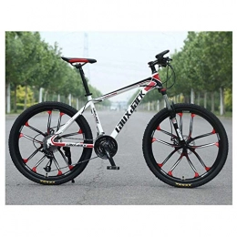 TYXTYX Mountain Bike TYXTYX Sport all'Aria Aperta MTB Sospensione Anteriore Cambio a 30 velocità Mountain Bike Ruota a 10 Razze da 26"con Doppi Freni a Olio e Telaio in Acciaio ad Alto tenore di Carbonio, Rosso