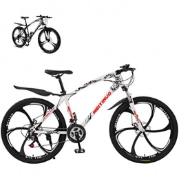 LHY Mountain Bike Uomini 26 "Mountain Bike, Ragazzi Urban Commuter Road Bike Assorbimento degli urti Bicicletta Doppio disco Freni Ciclismo Viaggi Pendolari per studenti Scuola di equitazione Gita al lavoro, 6, 27speed