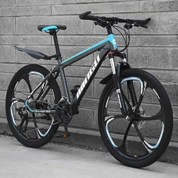 TOPYL Mountain Bike Uomo Mountain Bike, 24 Pollici Hardtail Bici MTB, Freno A Doppio Disco Telaio in Alluminio, Bicicletta da Montagna con Sospensione Anteriore E Sedile Regolabile Blu - 6 Spoke 27 velocità