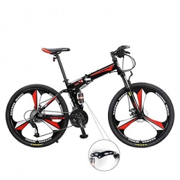 W&TT Bici W&TT Mountain Bike Pieghevoli 27 velocit, Adulti Biciclette Fuoristrada con 26 Pollici in Lega di magnesio Pneumatico, Forcella a Sospensione Completa e Doppio Shock Absorber Soft Tail, Red