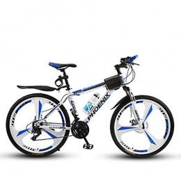 W&TT Bici W&TT Unisex 24 velocit off-Road Mountain Bike 17"Alta Carbonio Hard Tail Frame Dual Disc Freni Biciclette 26 Pollici, Blue, B